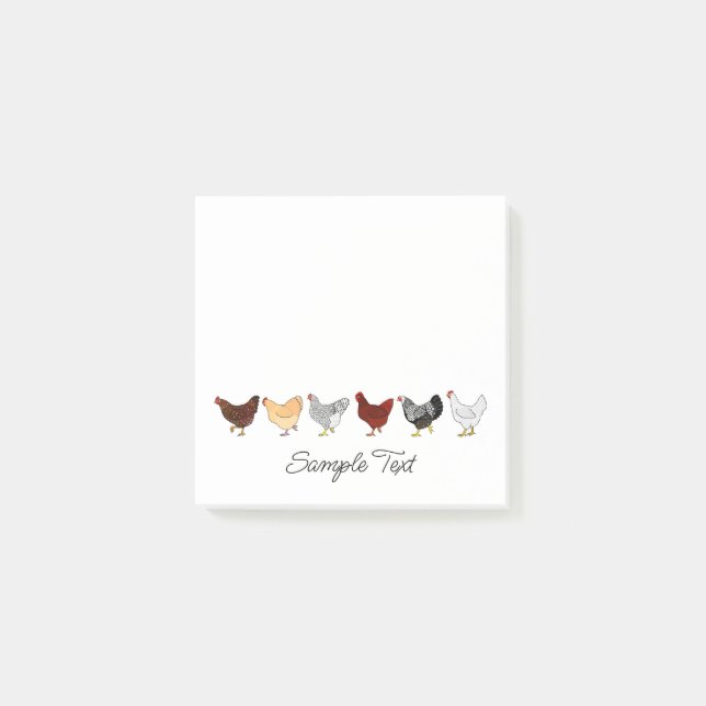 Post-it® cute chickens in a row (Devant)