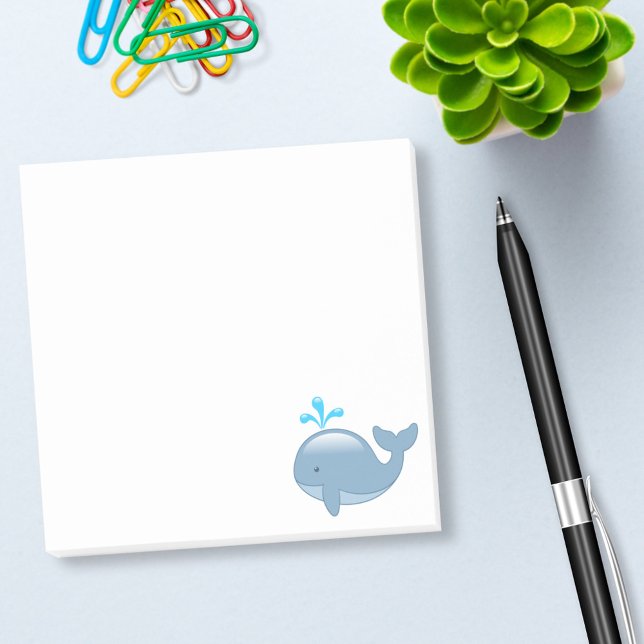 Post-it® Cute Chubby Cartoon Whale (Créateur téléchargé)
