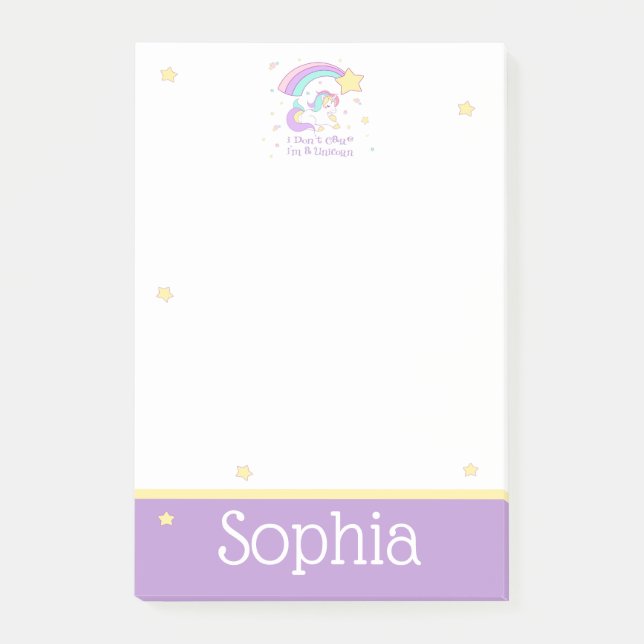 Post-it® Cute Custom Personalized Magical Rainbow Unicorn (Devant)