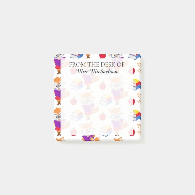 Post-it® Cute Custom School Enseignant Fox (Devant)