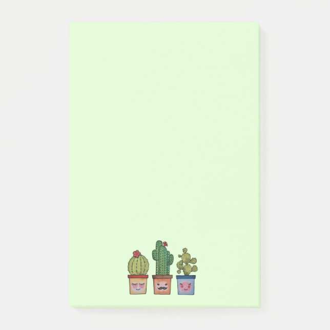 Post-it® Cute Famille Cactus En Aquarelle (Devant)