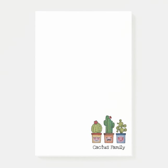 Post-it® Cute Famille Cactus En Aquarelle (Devant)