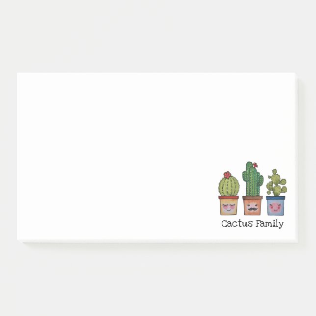 Post-it® Cute Famille Cactus En Aquarelle (Devant)
