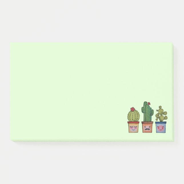 Post-it® Cute Famille Cactus En Aquarelle (Devant)