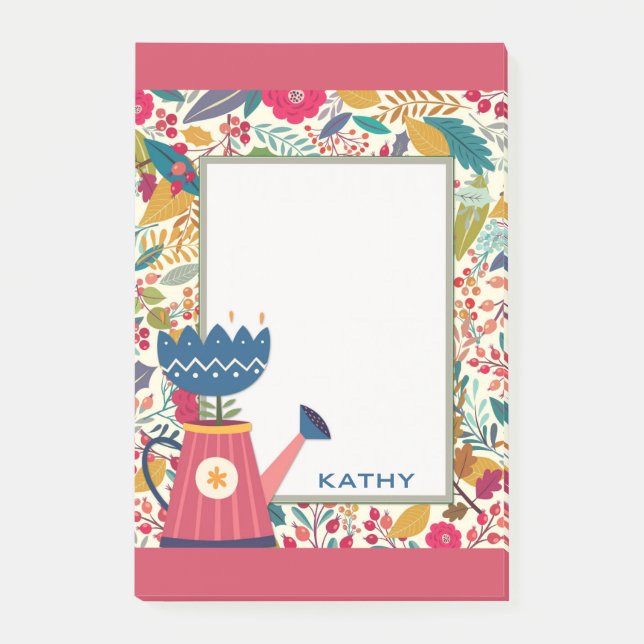 Post-it® Cute Floral Garden Waters Can (Devant)