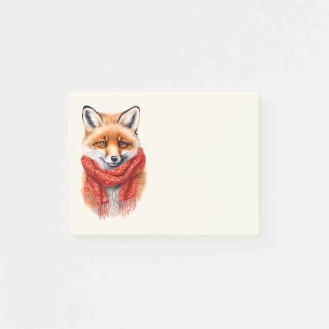 Post-it® Cute Fox in a Red Scarf Autumn Image (Devant)