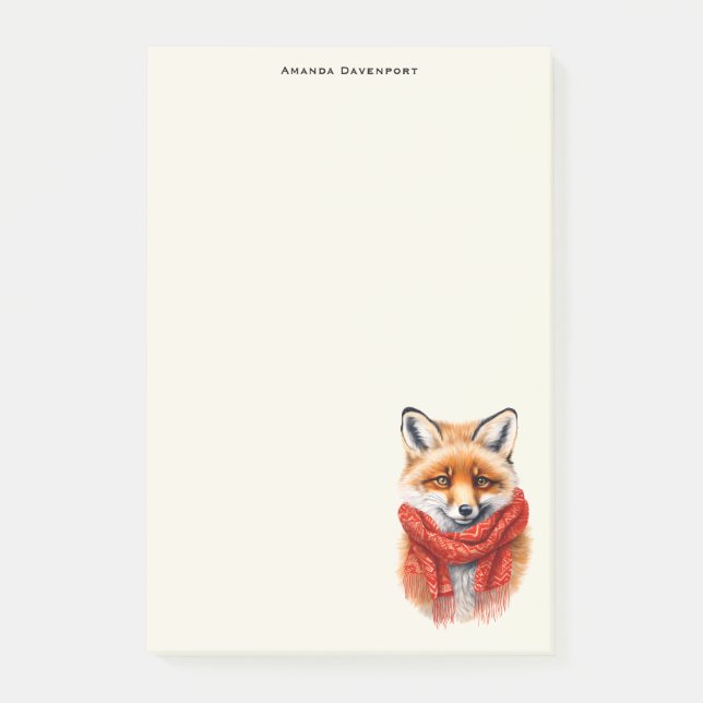 Post-it® Cute Fox in a Red Scarf Autumn Image (Devant)