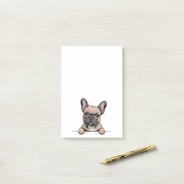 Post-it® Cute French Bulldog Frenchie (Sur un bureau)