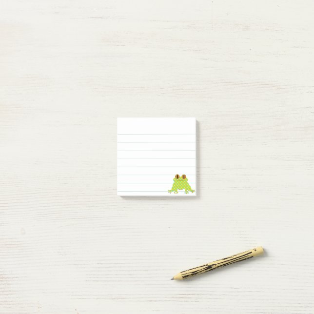 Post-it® Cute Frog 3 x 3 Liner Custom (Sur un bureau)