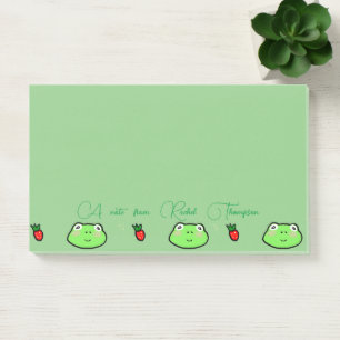 Post-it® Cute Frog and Strawberry Cottage Nom personnalisé