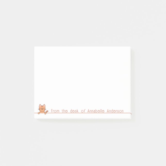 Post-it® Cute Ginger Cat Personnaliser les notes (Devant)