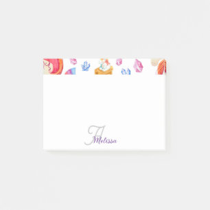 Post-it® Cute Girl Rose Rainbow Star Nom Monogram Unicorn