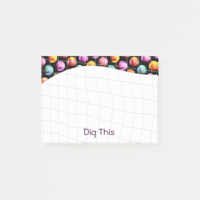 Post-it® Cute Girls' Volleyball Pop Art Motif (Devant)