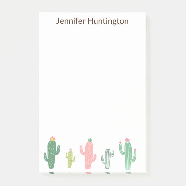 Post-it® Cute Girly Succulent Cactus Personnalisé (Devant)