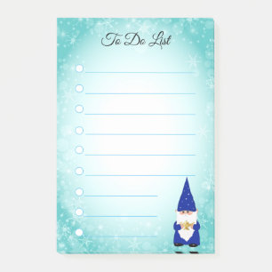 Post-it® Cute gnome sur fond turquoise et blanc