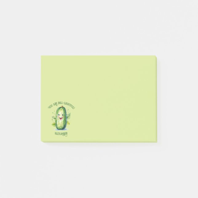 Post-it® Cute Green Cartoon Pickle (Devant)