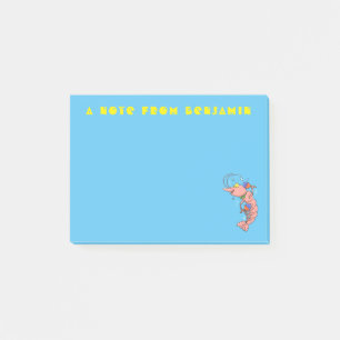 Post-it® Cute happy shrimp, dessin animé de crevettes
