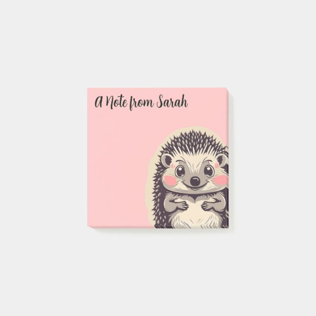 Post-it® Cute Hedgehog Hedgie Texte personnalisé (Devant)