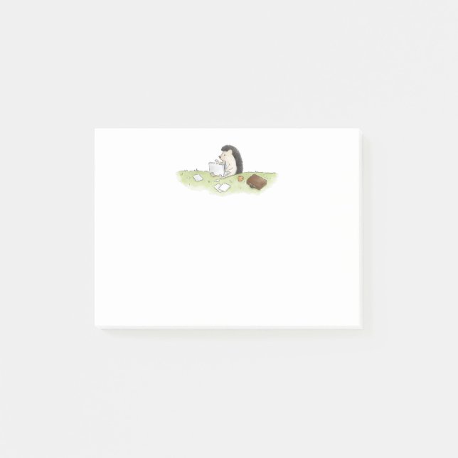 Post-it® Cute Hérisson animal avec la couleur de l'ordinate (Devant)