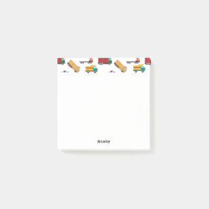 Post-it® Cute jaune noir Nom Camion personnalisé