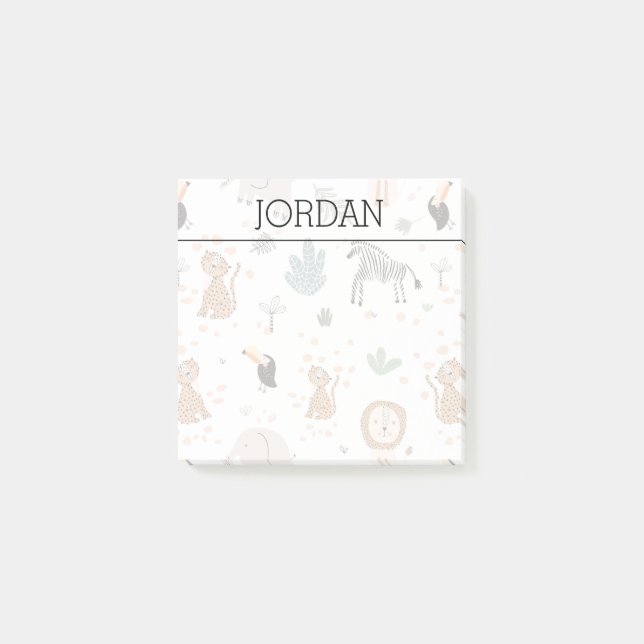 Post-it® Cute Jungle Rainforest Animaux Motif (Devant)