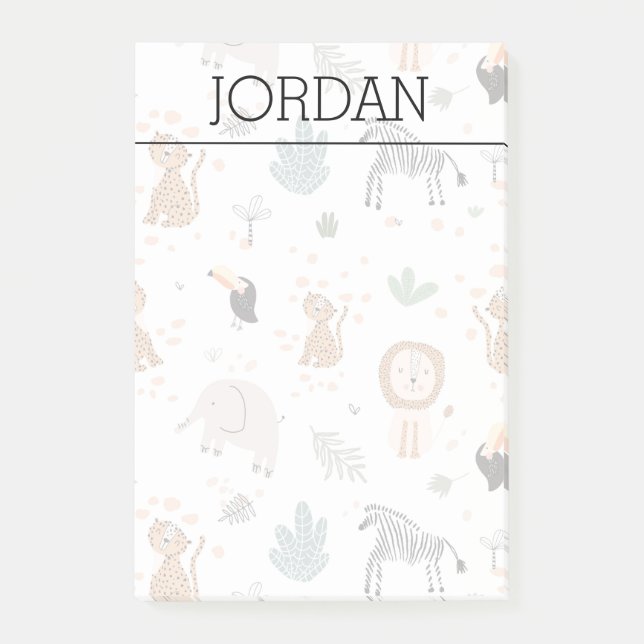 Post-it® Cute Jungle Rainforest Animaux Motif (Devant)