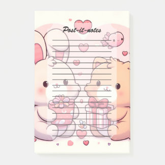 Post-it® Cute Kawaii Valentine Bunny Bear Love Gift