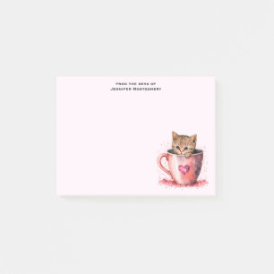 Post-it® Cute Kitten dans un Teacup avec les coeurs