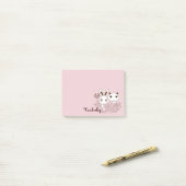 Post-it® Cute Kitten et Bunny amis pour toujours fille rose (Sur un bureau)