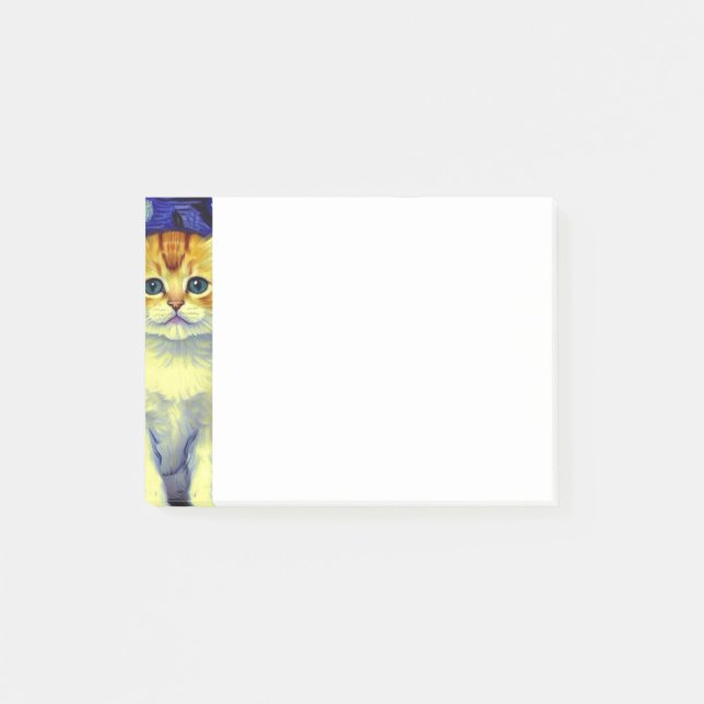 Post-it® Cute Kitten Starry Night Van Gogh (Devant)