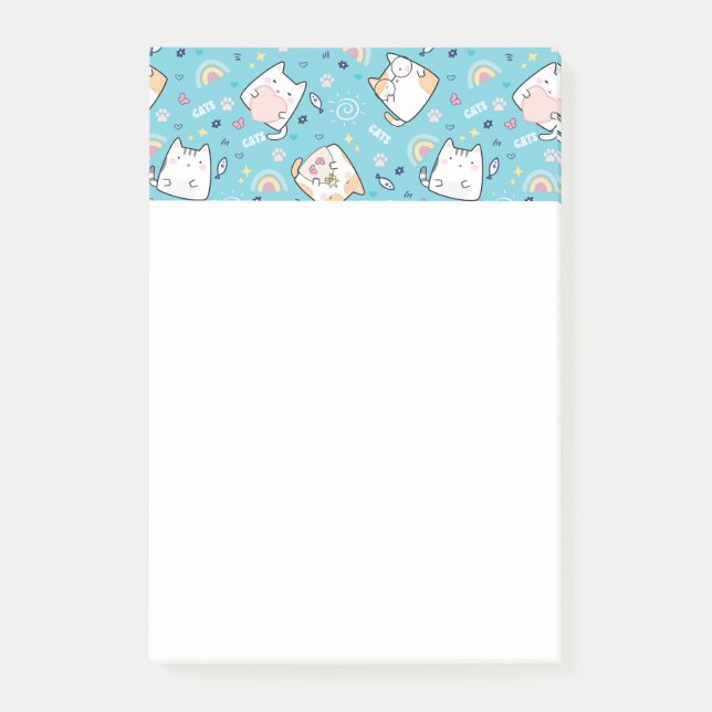 Post-it® Cute Kitty Chat Motif Whimsical (Devant)