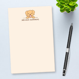 Post-it® Cute Lab Retriever Chien Pékin au-dessus de Nom Pe