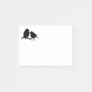 Post-it® Cute Little Bird Silhouette noir blanc