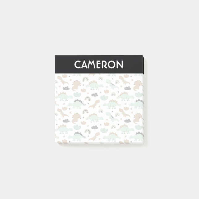 Post-it® Cute Mint Green Dinosaur Motif (Devant)