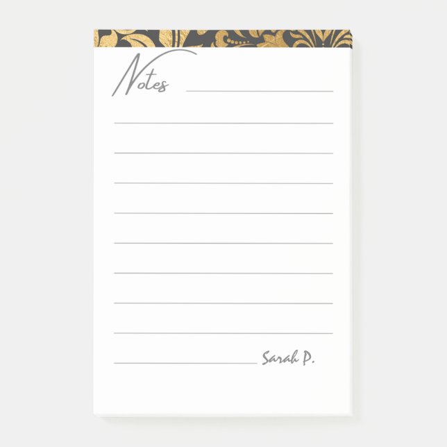 Post-it® Cute Modern Minimalistic Abstract Grey Gold (Devant)