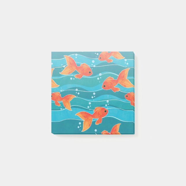 Post-it® Cute Motif de natation Goldfish & Water (Devant)