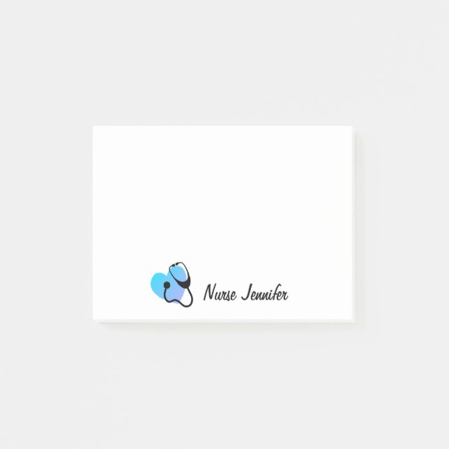 Post-it® Cute Nurse Stethoscope Coeur Personnalisé (Devant)
