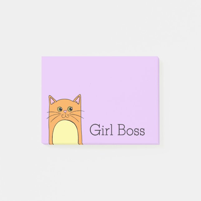 Post-it® Cute Orange Chat fille Boss (Devant)