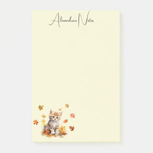 Post-it® Cute Orange Tabby Kitten dans les feuilles d'autom