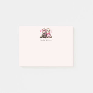 Post-it® Cute Otter Couple dans Love Valentine's Day