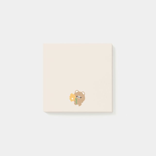 Post-it® Cute Ours Brown Romantique (Devant)