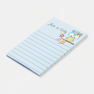 Post-it® Cute Owl sur branche Personnalisée