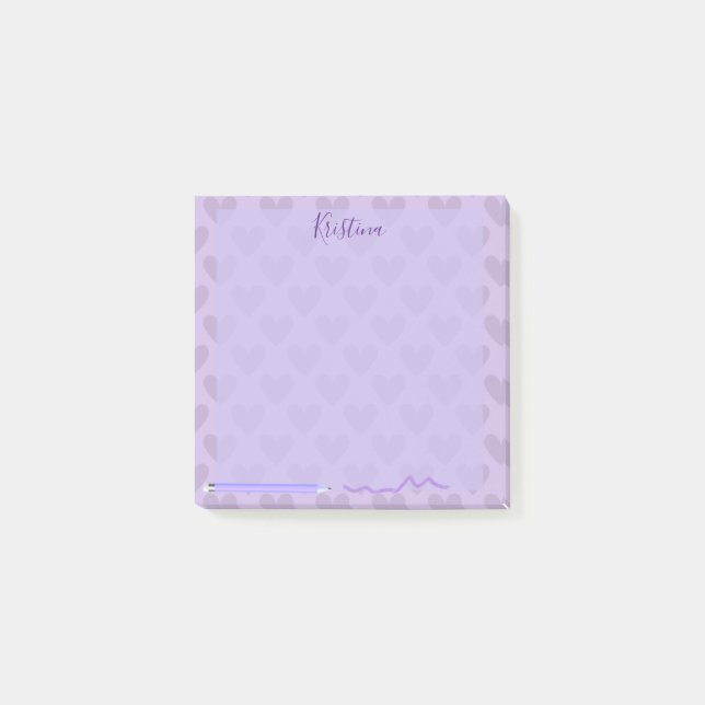 Post-it® Cute Pastel Chic Lavande Personnalisée (Devant)