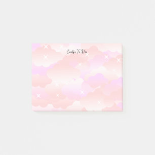 Post-it® Cute Pastel Rose Aesthétique Cloud Stars Personnal
