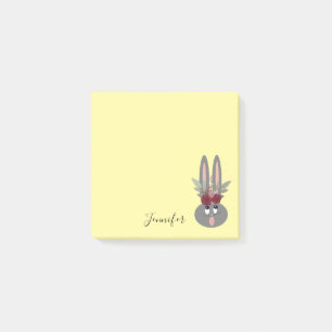 Post-it® Cute Peeping Bunny de Pâques Jaune Personnalisé
