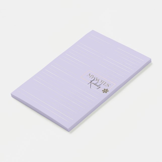 Post-it® Cute Personalized Lined Simple Modern Lavender (Incliné)