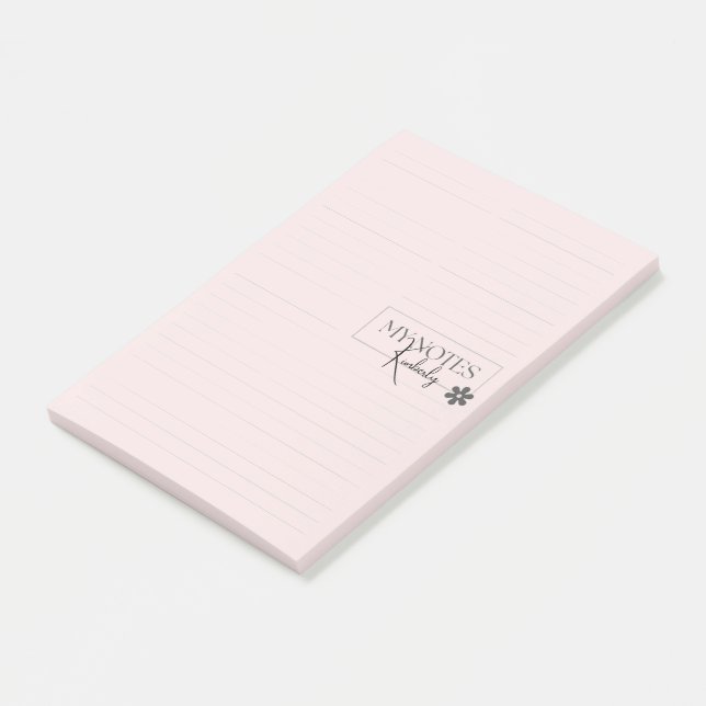 Post-it® Cute Personalized Lined Simple Modern Pink (Incliné)
