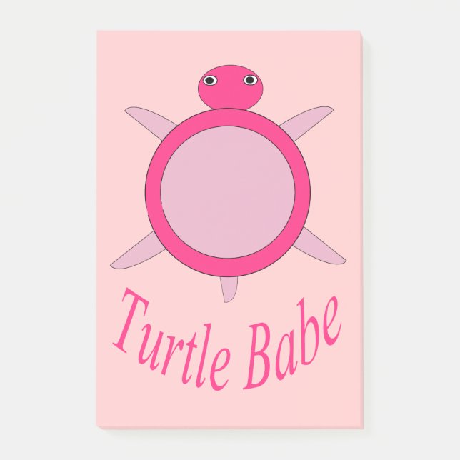 Post-it® Cute Pink Turtle Baby Post it note Pad (Devant)