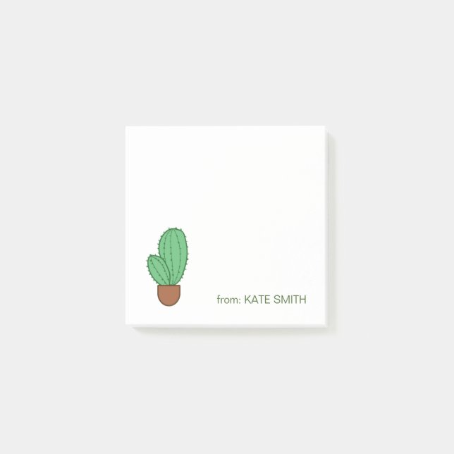 Post-it® Cute Pots illustrés de succulents et de cactus (Devant)