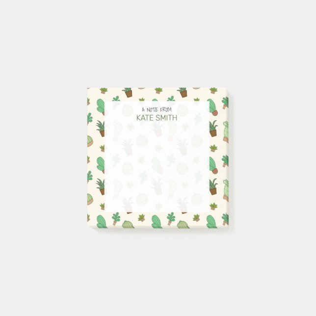 Post-it® Cute Pots illustrés de succulents et de cactus (Devant)